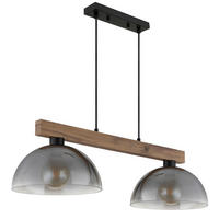 HÄNGELEUCHTE 85/30/120 cm  - Klar/Dunkelbraun, Design, Glas/Holz (85/30/120cm)