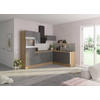 ECKKÜCHE 270/200 cm  in Anthrazit, Eichefarben  - Edelstahlfarben/Eichefarben, Basics, Holzwerkstoff/Metall (270/200cm) - Optifit