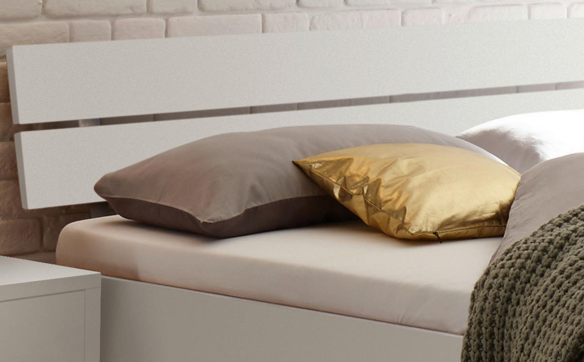 BETT 140/200 cm  in Weiss   - Weiss, Design, Holzwerkstoff (140/200cm) - Hasena