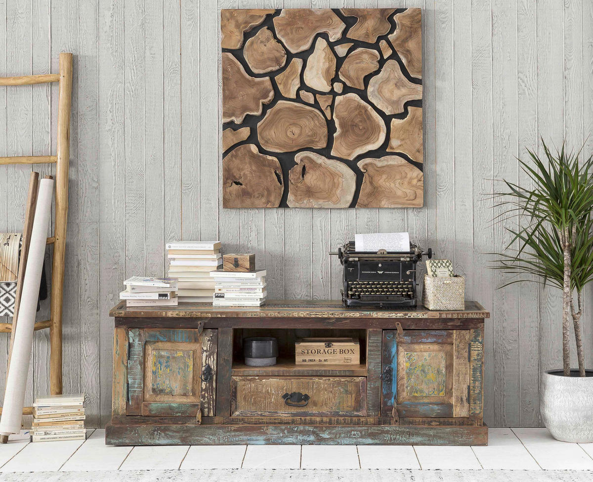 LOWBOARD  140/50/40 cm 1 Schublade(n) Beimöbel erhältlich  - Multicolor/Schwarz, Design, Holz/Metall (140/50/40cm) - MID.YOU