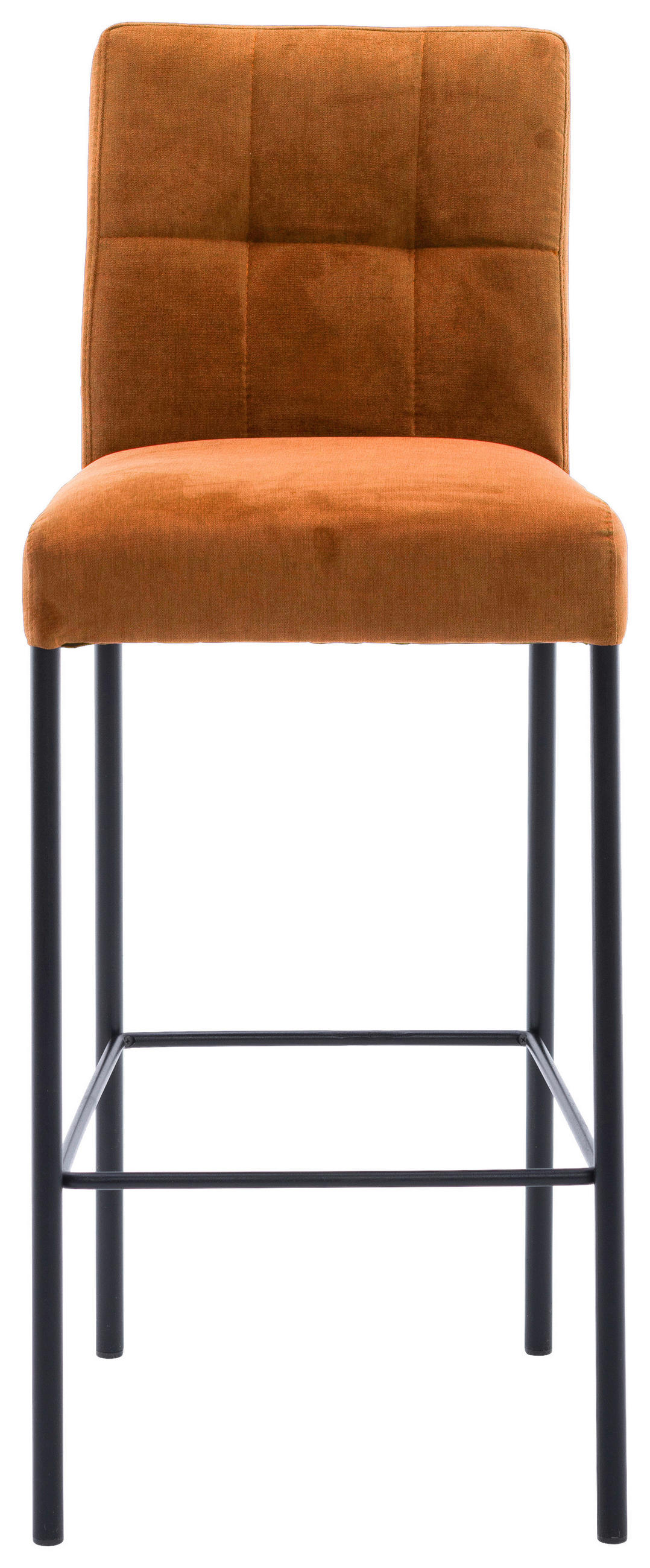 BARHOCKER Webstoff Orange, Schwarz Eisen Stoffauswahl  - Schwarz/Orange, Design, Textil/Metall (46/91/61cm) - Xora