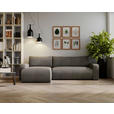 ECKSOFA in Cord Dunkelgrau  - Dunkelgrau/Schwarz, MODERN, Kunststoff/Textil (150/245cm) - Carryhome