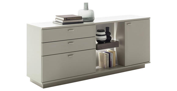 SIDEBOARD 180/77/44 cm in Grau, Eichefarben - Eichefarben/Grau, Design, Holzwerkstoff/Metall (180/77/44cm) - Novel