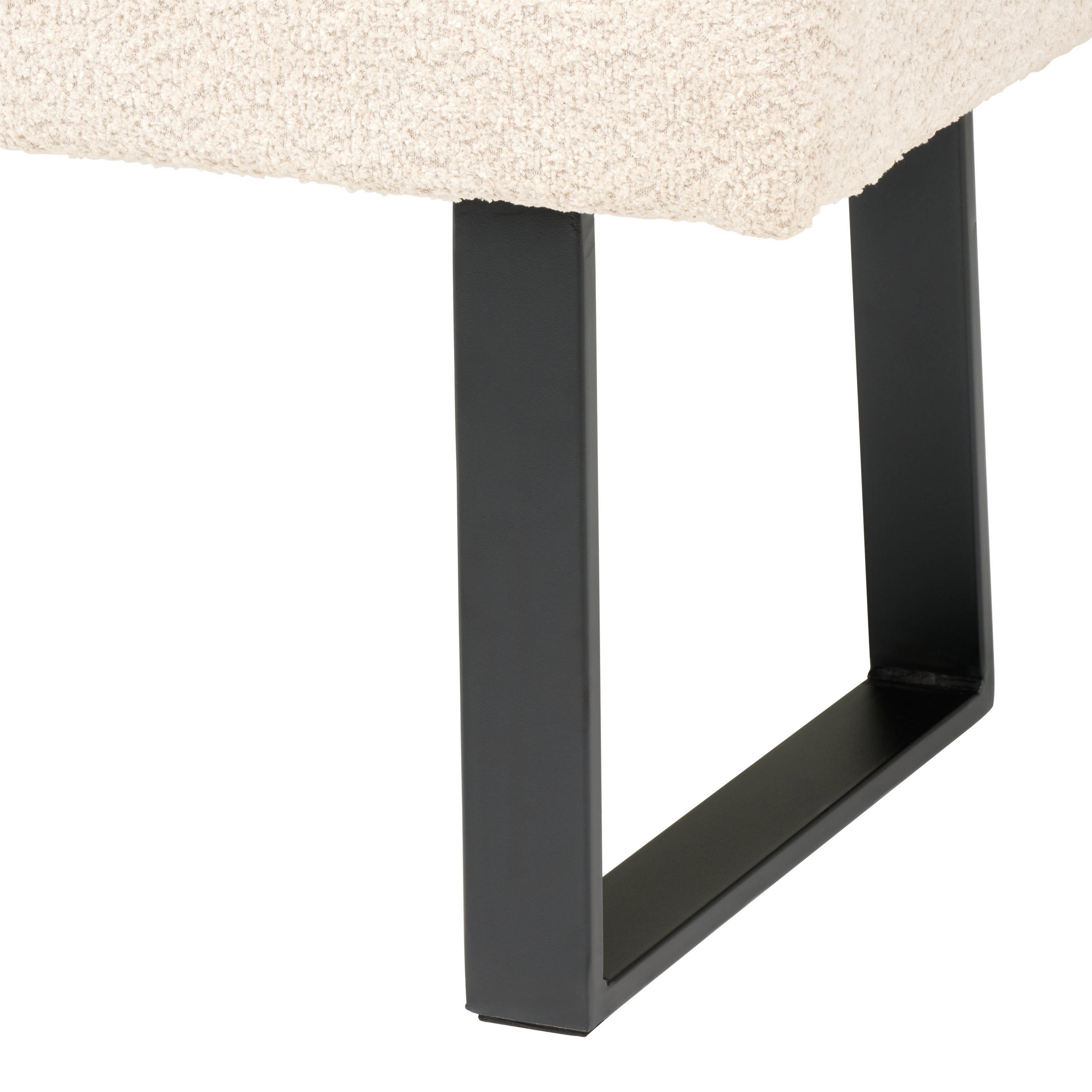 SITZBANK 140/49/47 cm Leinenoptik Beige  - Beige/Schwarz, KONVENTIONELL, Textil/Metall (140/49/47cm) - MID.YOU