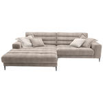 ECKSOFA  in Flachgewebe Taupe  207/296 cm  - Taupe/Schwarz, Design, Textil/Metall (207/296cm) - Dieter Knoll