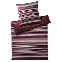WENDEBETTWÄSCHE MICRO LINES Makosatin 240/220 cm  - Altrosa/Dunkelrot, Basics, Textil (240/220cm) - Joop!
