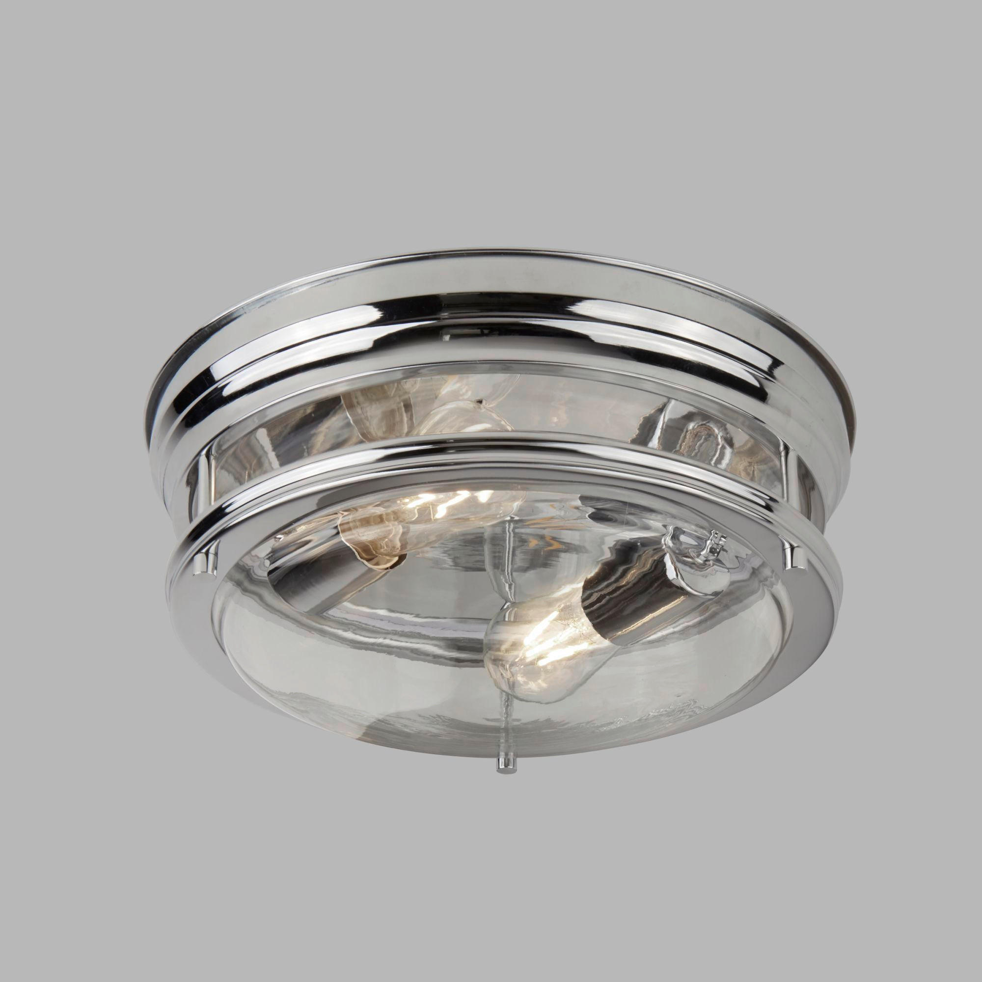 BADEZIMMER-DECKENLEUCHTE Glascow 35/14,5 cm   - Chromfarben, Basics, Glas/Metall (35/14,5cm)