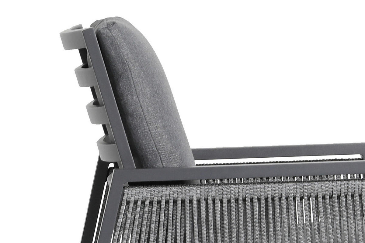 LOUNGE NASLANJAČ tkanina aluminij  - siva/antracit, Moderno, kovina/umetna masa (69/85/56cm) - Amatio
