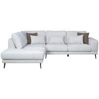 ECKSOFA Beige Struktur  - Beige/Schwarz, KONVENTIONELL, Textil/Metall (237/280cm) - Cantus