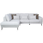 ECKSOFA Beige Struktur  - Beige/Schwarz, KONVENTIONELL, Textil/Metall (237/280cm) - Cantus