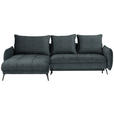 ECKSOFA in Flachgewebe Blau, Grün  - Blau/Schwarz, Design, Textil/Metall (180/273cm) - Hom`in