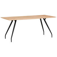 ESSTISCH Eiche furniert rechteckig Naturfarben, Eichefarben  - Eichefarben/Schwarz, Design, Holz/Holzwerkstoff (160/90/76cm) - Moderano