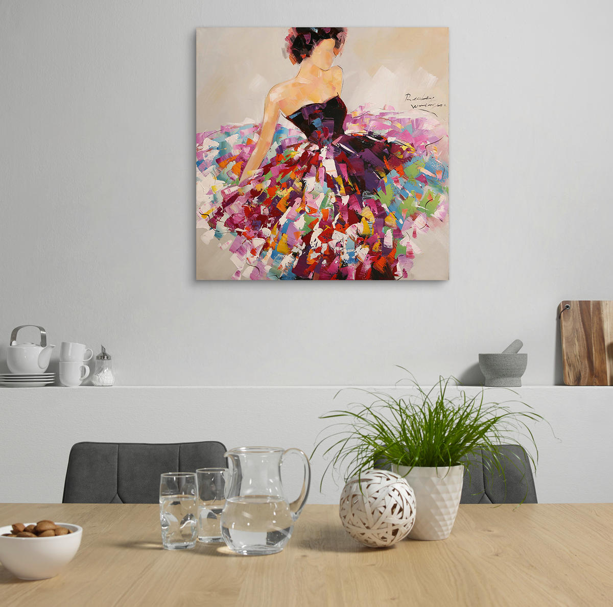 ÖLGEMÄLDE Multicolor 100/100 cm  - Multicolor, LIFESTYLE, Holz/Textil (100/100cm) - Monee