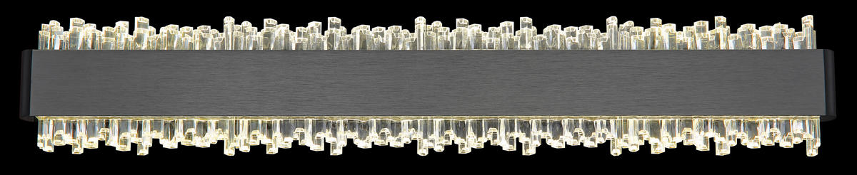 LED-WANDLEUCHTE 48/8/4 cm   - Klar/Schwarz, Design, Kunststoff/Metall (48/8/4cm) - Globo