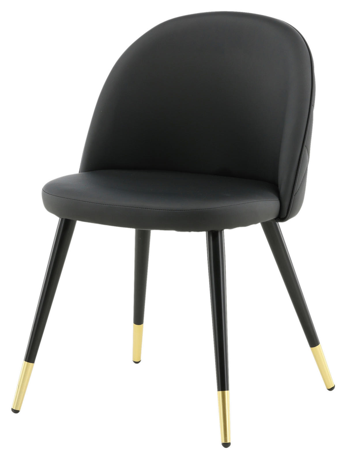 STOLSET stål läderimitation  - svart, Design, metall/textil (50/77/48cm) - Livetastic