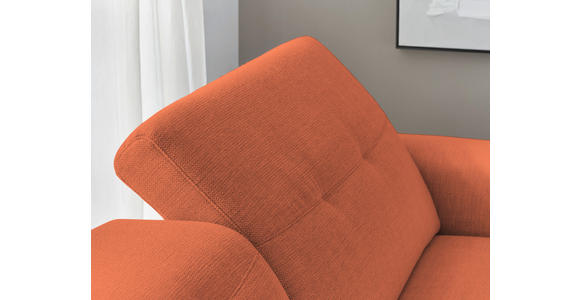 ECKSOFA in Struktur Orange  - Eichefarben/Schwarz, Design, Holz/Textil (163/305cm) - Novel