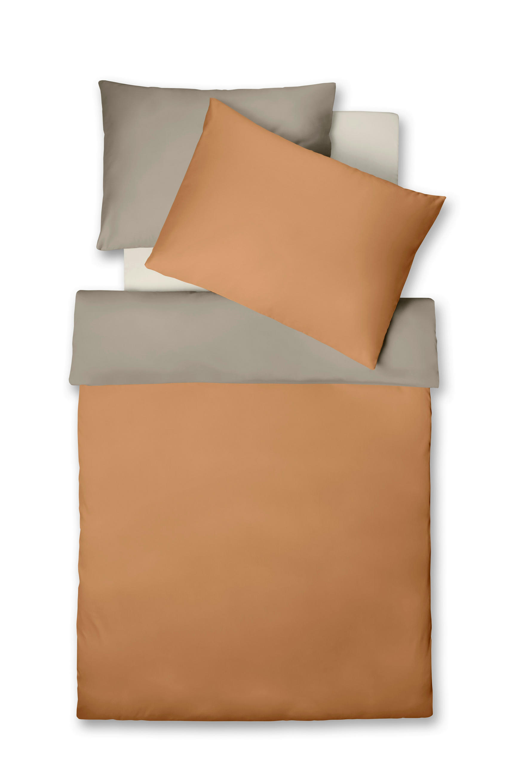 KÉTOLDALAS ÁGYNEMŰHUZAT 140/200 cm  - terrakotta/taupe, Basics, textil (140/200cm) - Fleuresse