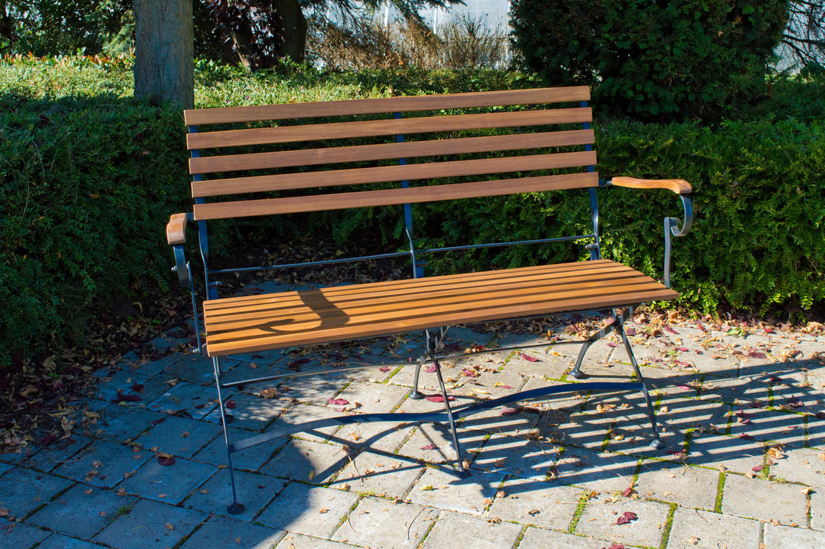 ZOSTAVA ZÁHRADNÉHO NÁBYTKU drevo, kov - farba akácie/antracitová, Basics, kov/drevo (120/75/80cm) - Gardenson