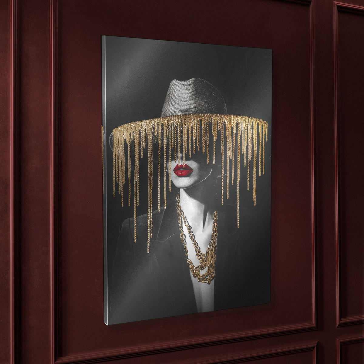 LEINWANDBILD Frauen 70/100 cm  - Goldfarben/Schwarz, Basics, Holz/Textil (70/100cm)