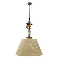 PENDELLEUCHTE 45/110 cm  - Hellbraun/Dunkelbraun, KONVENTIONELL, Kunststoff/Textil (45/110cm)