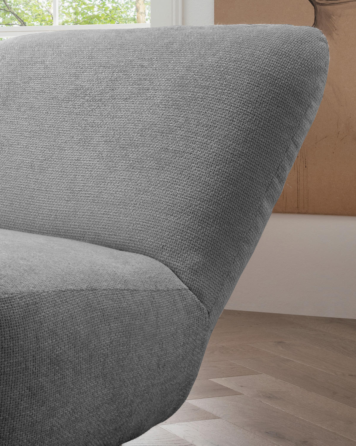 XXL-SESSEL in Mikrofaser Grau  - Schwarz/Grau, Trend, Textil/Metall (95/77/94cm) - Livetastic