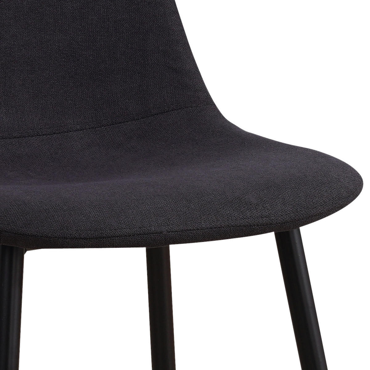 STUHL  in Eisen Mikrofaser Metall, Textil  - Schwarz, Basics, Textil/Metall (43/85/54cm) - P & B