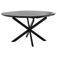 AUSZIEHTISCH Schwarz oval  ausziehbar  - Schwarz, Design, Holzwerkstoff/Metall (120-160/110/76cm) - MID.YOU