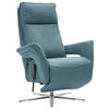 RELAXSESSEL in Leder Blau  - Blau/Edelstahlfarben, Design, Leder/Metall (79-83/116/87-176cm) - Valdera