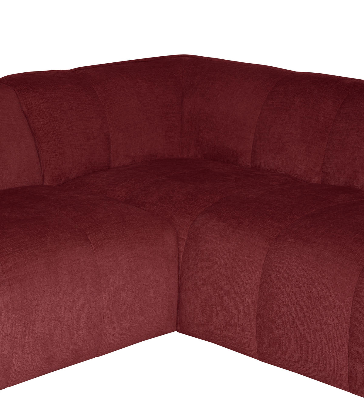 ECKSOFA Chenille Bordeaux  - Bordeaux/Schwarz, Design, Textil (260/218cm) - MID.YOU