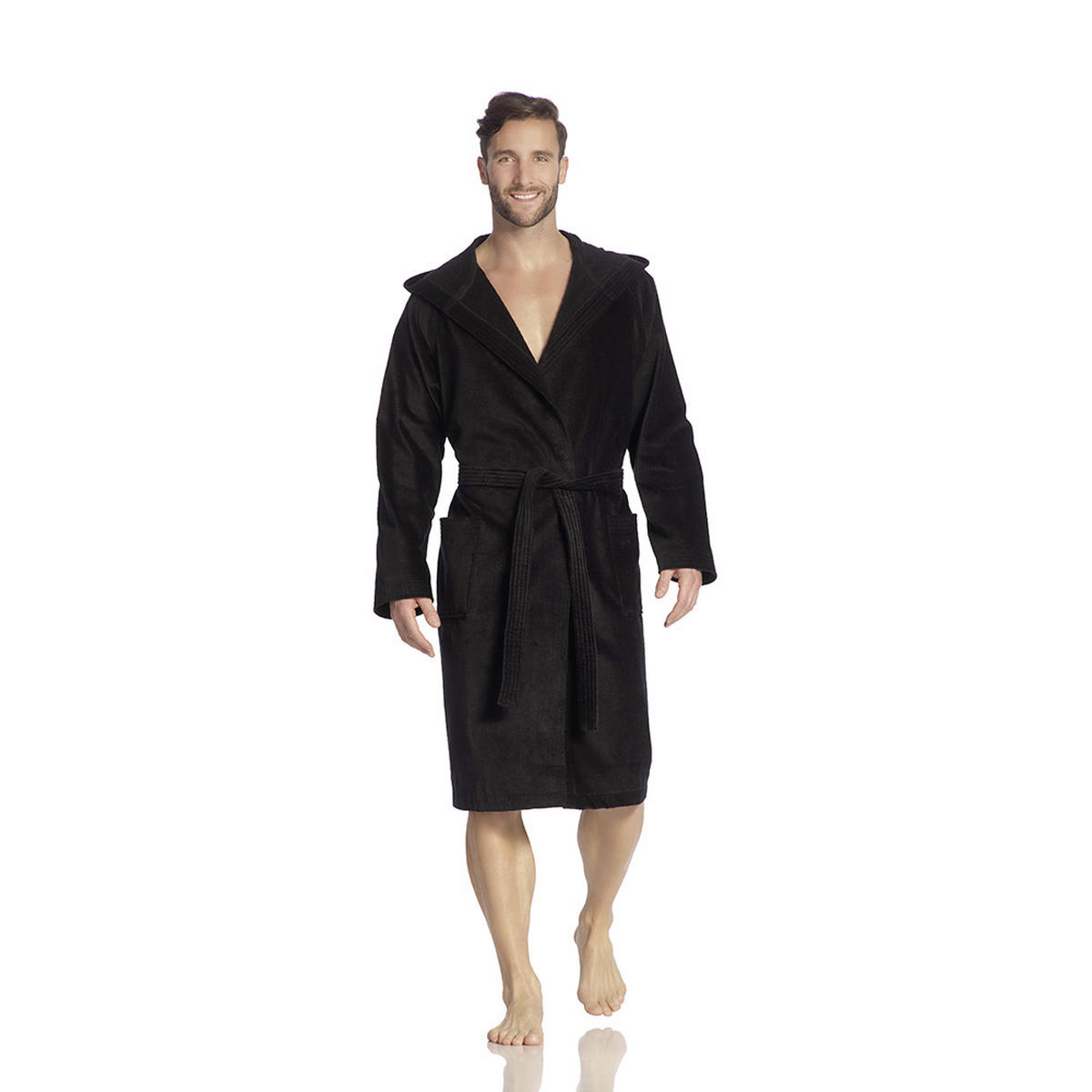 BADEMANTEL M Unisex  - Schwarz, Basics, Textil (Mnull) - Vossen