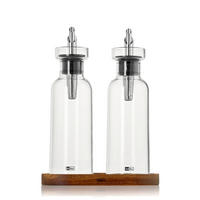 ESSIG-/ÖL-MENAGE - Transparent, Basics, Glas/Holz (8,2/21,3/16cm) - AdHoc