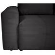 ECKSOFA inkl. Funktion Dunkelgrau Cord  - Dunkelgrau/Schwarz, Design, Kunststoff/Textil (248/146cm) - Xora