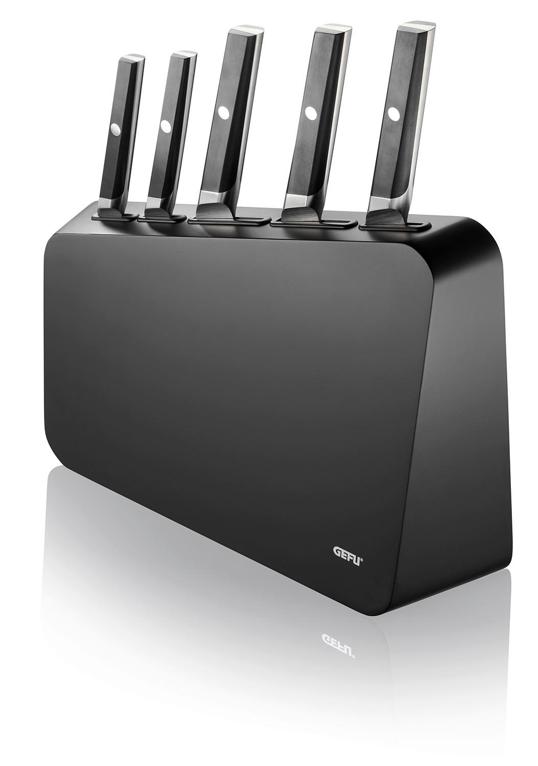 SADA NOŽOV, 6-dielne - čierna/farba ušľachtilej ocele, Basics, kov/drevo (33,5/8,5/37,5cm) - Gefu