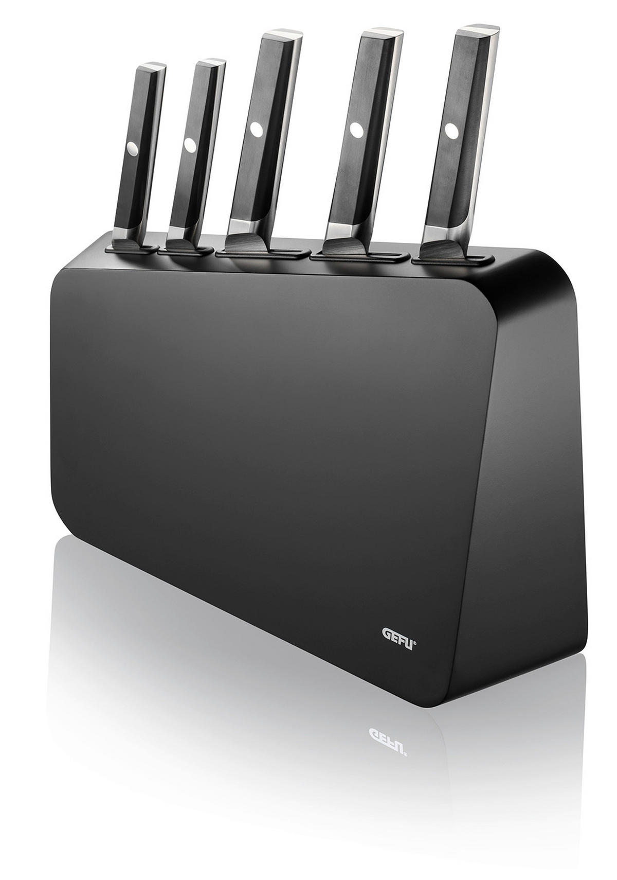 SADA NOŽOV, 6-dielne - čierna/farba ušľachtilej ocele, Basics, kov/drevo (33,5/8,5/37,5cm) - Gefu