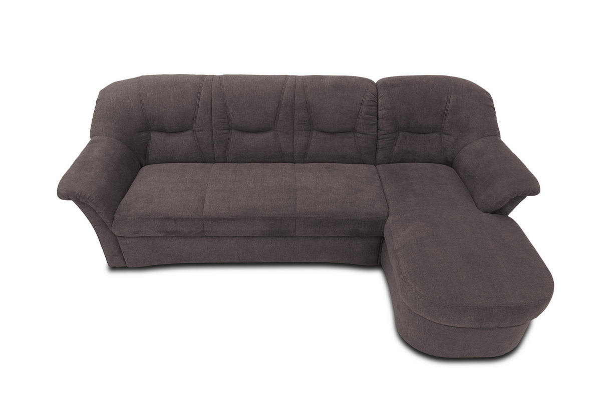 ECKSOFA Greige Mikrofaser  - Greige/Schwarz, KONVENTIONELL, Kunststoff/Textil (232/146cm) - MID.YOU