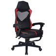 GAMINGSTUHL  in Lederlook, Netzbespannung Rot, Schwarz  - Rot/Schwarz, MODERN, Kunststoff/Textil (59/107-117/58cm) - Carryhome