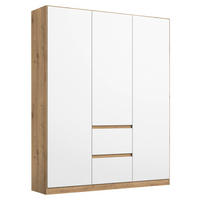DREHTÜRENSCHRANK in Weiss, Eiche Artisan  - Weiss/Eiche Artisan, Basics, Holzwerkstoff (136/197/54cm) - Rauch Möbel