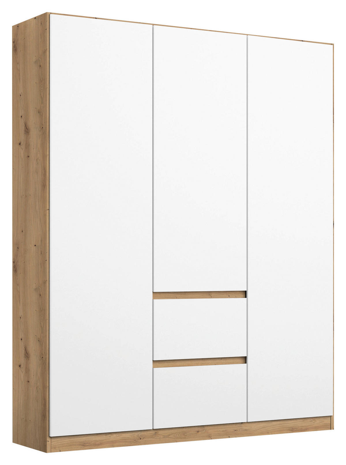 DREHTÜRENSCHRANK in Weiss, Eiche Artisan  - Weiss/Eiche Artisan, Basics, Holzwerkstoff (136/197/54cm) - Rauch Möbel
