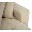 ECKSOFA inkl. Funktion Beige Cord  - Beige/Schwarz, Design, Kunststoff/Textil (248/146cm) - Xora