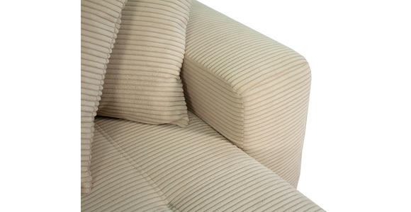 ECKSOFA inkl. Funktion Beige Cord - Beige/Schwarz, Design, Kunststoff/Textil (248/146cm) - Xora