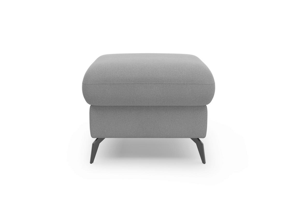 HOCKER Flachgewebe Grau  - Schwarz/Grau, KONVENTIONELL, Textil/Metall (58/50/58cm) - Sit & More