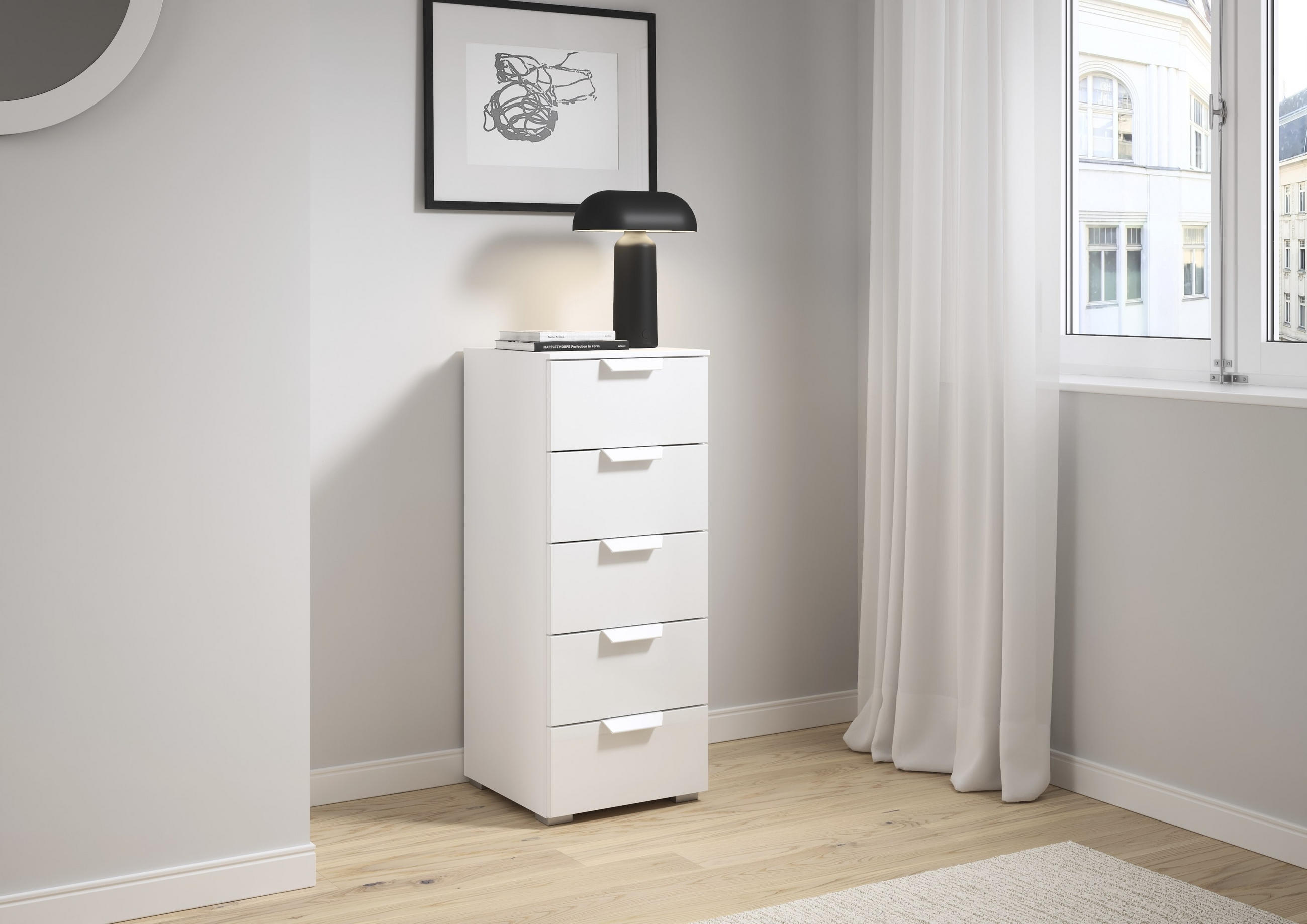KOMMODE  in 40/100/35 cm  - Weiß, Design, Glas/Holzwerkstoff (40/100/35cm) - Carryhome