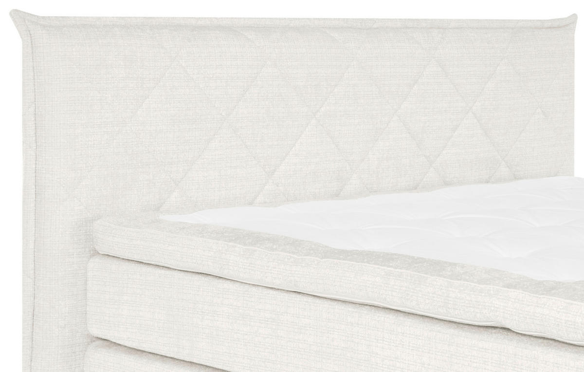 KONTINENTALSÄNG 180/200 cm  i vit  - vit/svart, Klassisk, metall/textil (180/200cm) - Novel