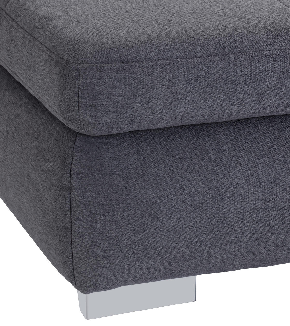 HOCKER in Textil Grau  - Chromfarben/Grau, Modern, Textil/Metall (129/47/64cm) - Livetastic