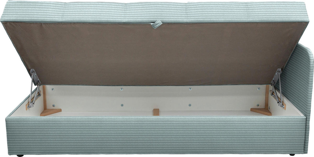 LIEGE  in Cord Pastellblau  - Pastellblau/Schwarz, Basics, Kunststoff/Textil (205/90/95cm) - Xora