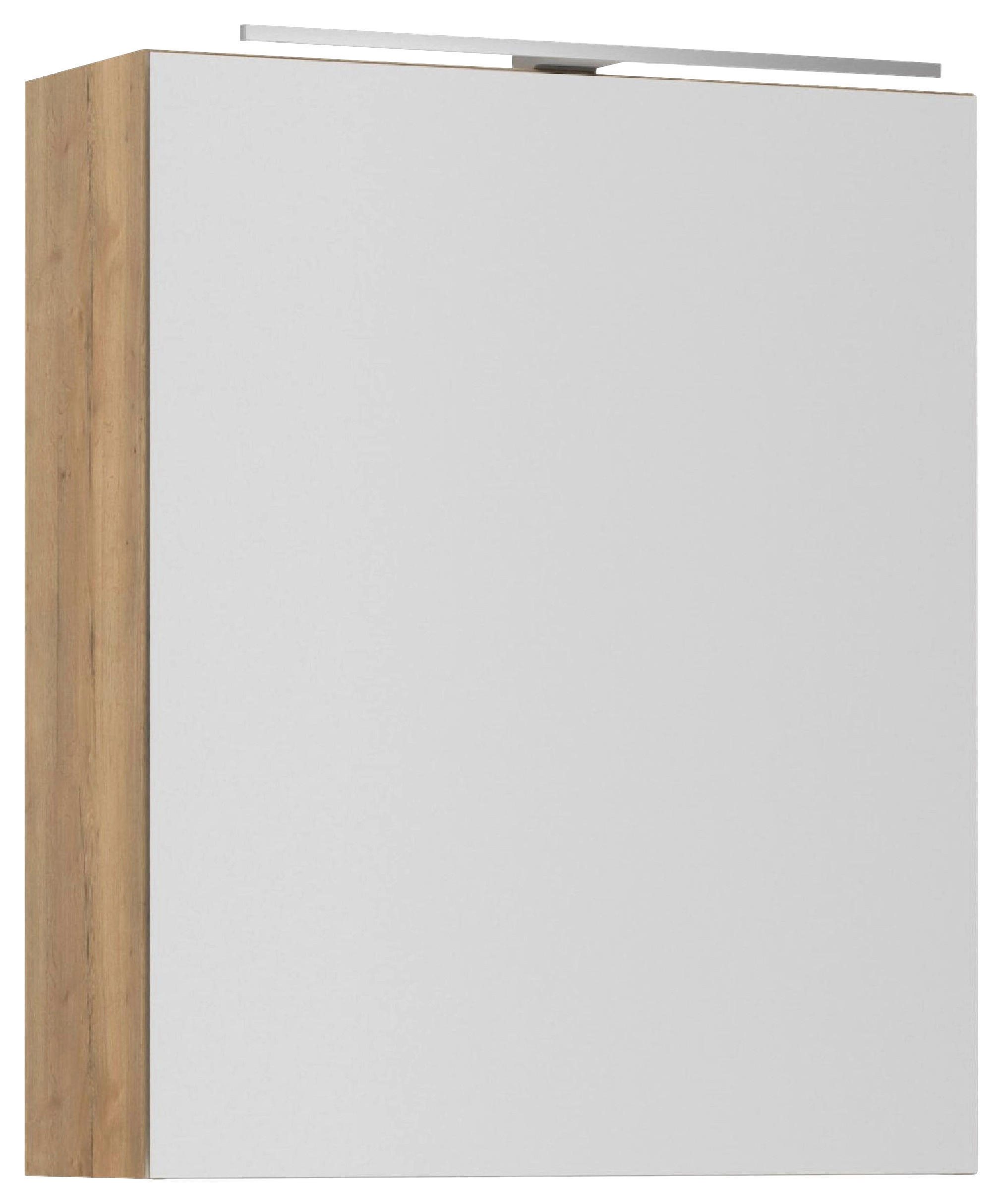 SPIEGELSCHRANK 60/72/21 cm  - Eichefarben/Alufarben, MODERN, Glas/Holzwerkstoff (60/72/21cm) - Nobilia