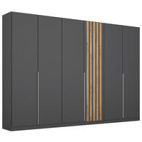 DREHTÜRENSCHRANK 271/210/54 cm 6-türig Grau, Eiche Artisan  - Alufarben/Eiche Artisan, MODERN, Holzwerkstoff/Metall (271/210/54cm) - Rauch Möbel