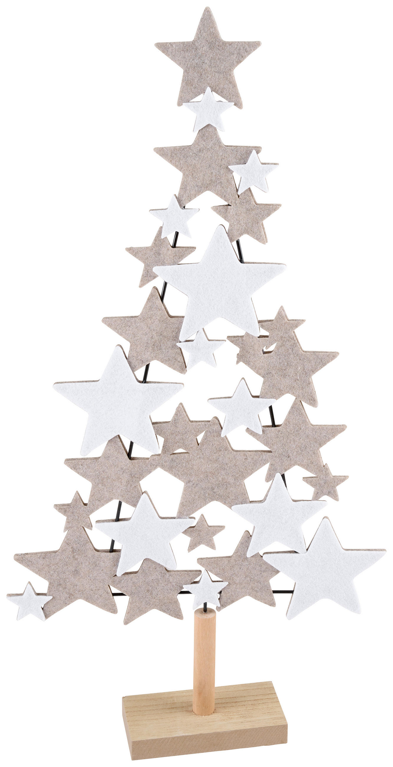 DEKORAČNÝ VIANOČNÝ STROMČEK - svetlohnedá/biela, Lifestyle, kompozitné drevo/textil (33/64/7cm) - X-Mas