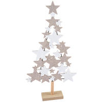 DEKORAČNÝ VIANOČNÝ STROMČEK - svetlohnedá/biela, Lifestyle, kompozitné drevo/textil (33/64/7cm) - X-Mas