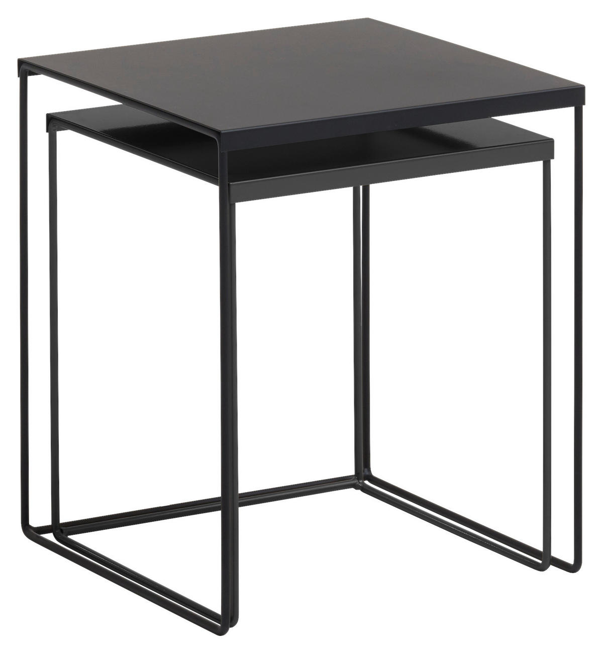 SADA ODKLÁDACÍCH STOLKŮ, černá, kov, 38/38/45 cm - černá, Trend, kov (38/38/45cm) - Livetastic